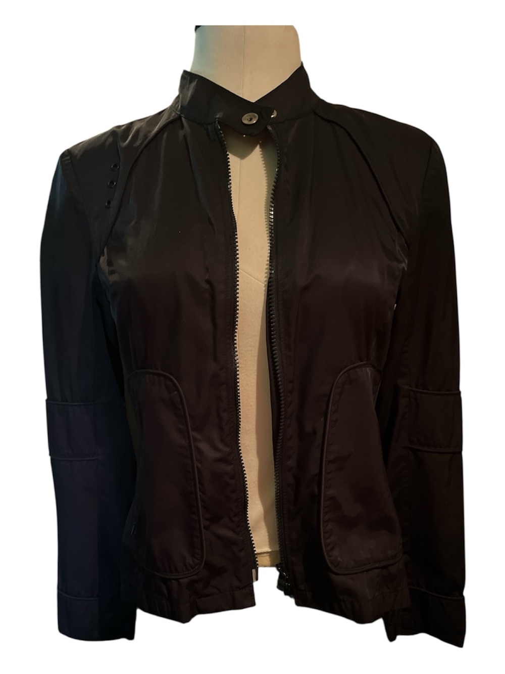CALVIN KLEIN Black Women's Lightweight Zip Front Jacket
